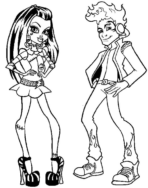 Kids-n-fun.com | Coloring page Monster High Frankie Stein, Hold Hyde